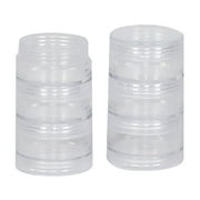 Everything Mary Round Stackable Clear Plastic Containers 6-Pack – Craft & Bead Storage Jars