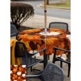 thumbnail image 4 of Outdoor Tablecloth with Umbrella Hole and Zipper, White Pumpkin Fall Square Table Cloth 54x54 Inch Waterproof Tablecloth, Thanksgiving Maple Leaves Farmhouse Picnic Table Cover for Patio Camping, 4 of 7