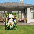thumbnail image 3 of Amhnf Stained Glass Hummingbirds And Lily Garden Flag For Home Outdoor Garden Yard Decor 12x18 inch, 3 of 5