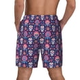 thumbnail image 2 of Lsque Mens Swim Trunks leaf flower Skull colorful Pattern - Bathing Suit Compression Liner - Beach Swim Shorts Swimwear - (S-3XL) - Stretch Quick Dry -X-Large, 2 of 9
