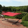thumbnail image 5 of Sunnydaze 2-Person Soft-Spun Polyester Spreader Bar Hammock with Stand, 400 lb Capacity - Red, 5 of 8