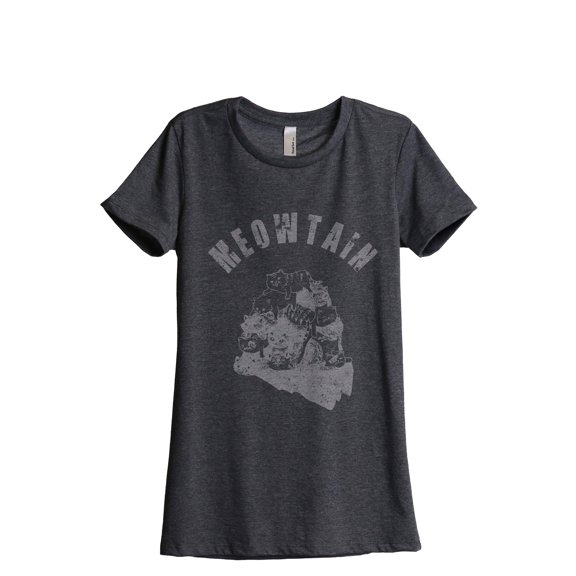 Meowtain DISC Women's Fashion Relaxed T-Shirt Tee Charcoal Grey X-Large