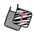 thumbnail image 2 of Monogram Initial T Zebra Stripe and Pink Pair of Pot Holders, 2 of 2