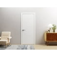 thumbnail image 2 of Interior Solid French Door 32" x 80" inches / Mela 0755 Painted White / Single Regular Panel Frame Handle / Bathroom Bedroom Modern Doors, 2 of 4
