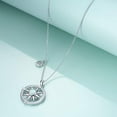thumbnail image 4 of Sterling Silver Compass Pendant Necklace with Created Opal Inspirational Necklace for Women Men, 4 of 10
