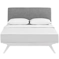 thumbnail image 5 of Modern Contemporary Urban Design Bedroom Queen Size Platform Bed Frame, Grey White Gray, Fabric Wood, 5 of 5