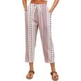thumbnail image 3 of Women's Boho Palazzo Pants Wide Leg Beach Pants High Waisted Lounge Pants with Pockets, 3 of 7