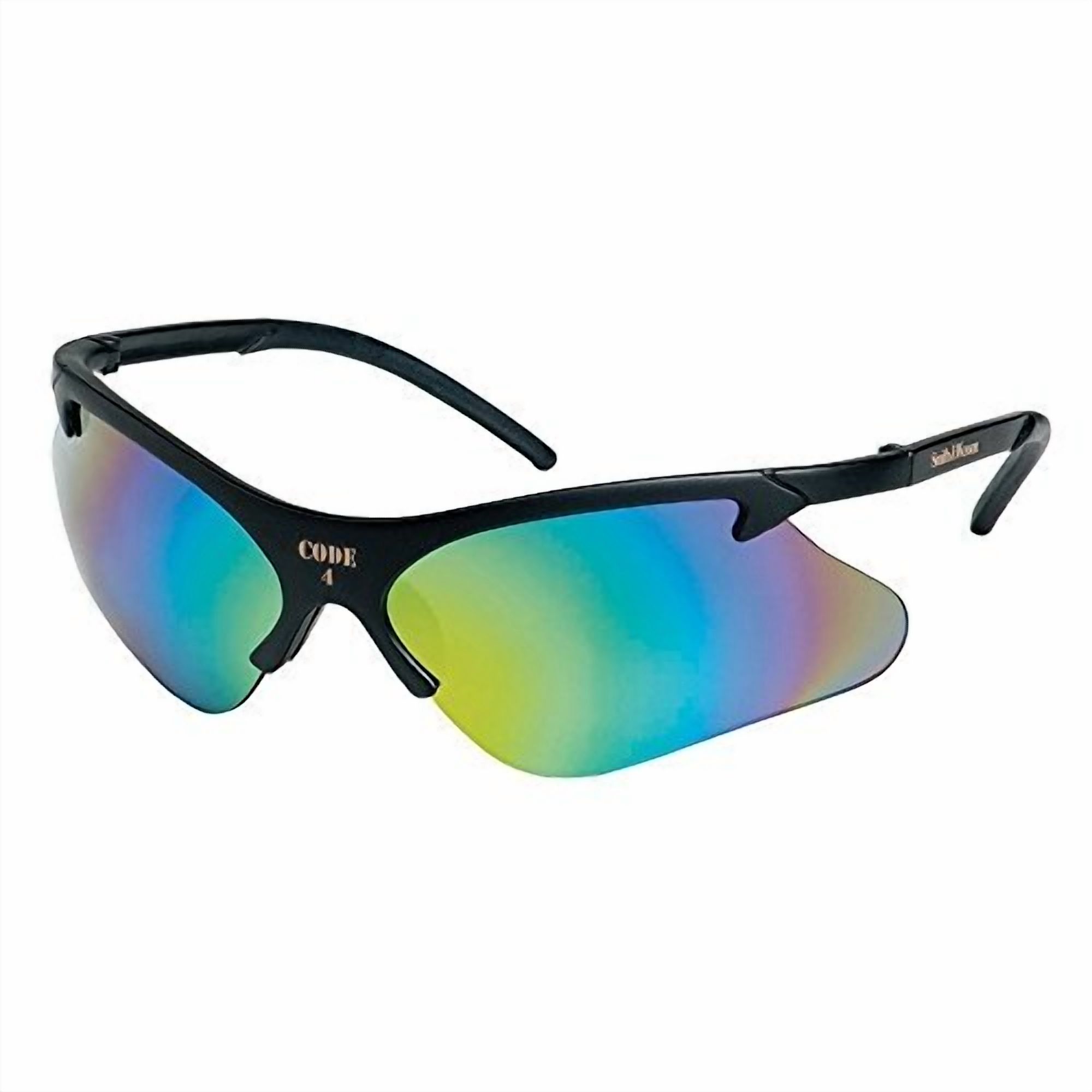 Smith & Wesson Code 4 Safety Glasses 19834, Black Frame, Mirror