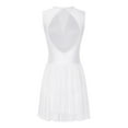 thumbnail image 5 of Aiihoo Women Lyrical Dance Dress Sleeveless Ballet Leotard Shiny Rhinestones Figure Skating Dress White XL, 5 of 7