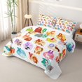 thumbnail image 3 of Erosebridal Cartoon Alphabet Letter Bed Spread Queen for Boys Girls, Cute Lion Animal Queen Coverlet Set, 3 Pieces, 3 of 7