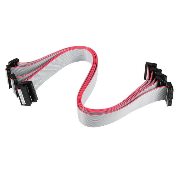 IDC 20 Pins Connector Flat Ribbon Cable Female Connector 30cm 2mm Pitch,5Pcs