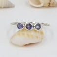 thumbnail image 2 of Earth Gems Jewelry Tanzanite Three-Stone Ring, 925 Sterling Silver Stackable Ring for Women, 2 of 5