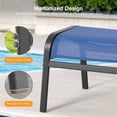 thumbnail image 5 of Dovov 2 Piece Outdoor Patio Ottoman, Portable Outdoor Foot Rest Stackable Ottoman Seat Metal Textilene Patio Footstools, Blue, 5 of 10