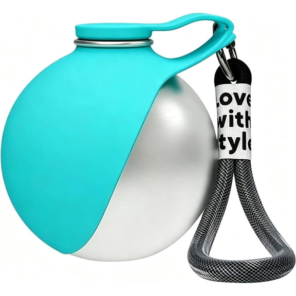 Foldable Pet Water Bottle for Travel, 2 in 1 Portable Dog Water Bottle, 9.6 Oz Stainless Steel Bottle with Silicone Bowl, Leak-Proof Water Dispenser Ideal for Small Dog Walking