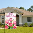 thumbnail image 2 of Jbralid Happy Mothers Day Pink Tulips Garden Flag For Spring Summer Home Outdoor Garden Yard Door Decor 12x18 inch, 2 of 5