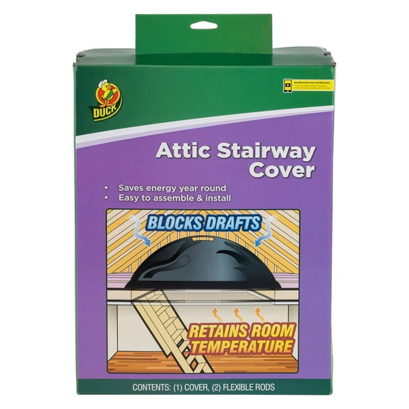 Duck Brand Attic Stairway Weather Stripping Plastic Cover, Fits 25.5" x 54" Openings