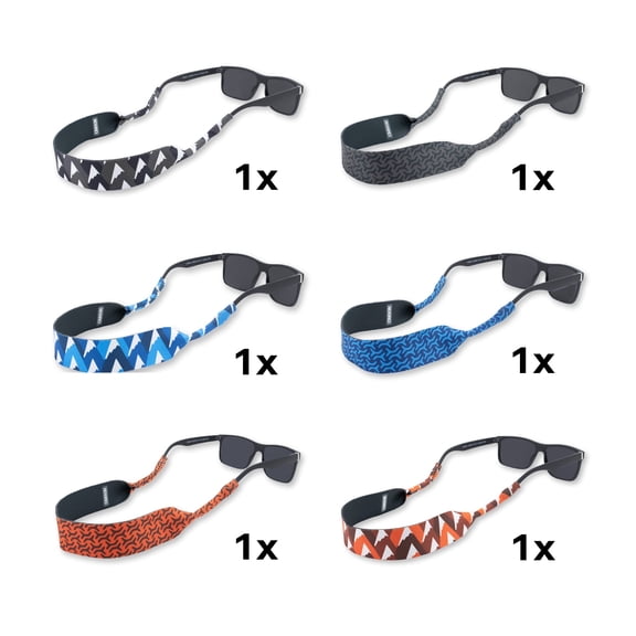 Carson Neoprene Eyewear Retainer- Assorted 6 Pack Comfortable Glasses Holder