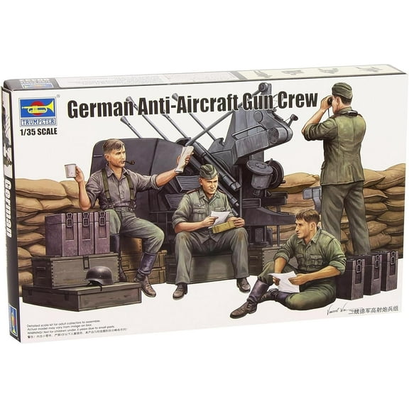 Trumpeter Model 00432 1/35 German Anti-Aircraft Gun Crew plastic model kit