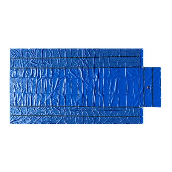 Airbag/Parachute Fabric Blue Ultra Light Lumber Tarp 16' x 27' (4' Drop) - 14 Oz Vinyl Lumber Tarps for Flatbed Truck & Trailer