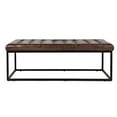 thumbnail image 2 of Global Archive 50" Genuine Distressed Leather Mid-Century Modern Ottoman Bench, 2 of 8
