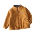 thumbnail image 7 of RYRJJ Toddler Kid Girls Boys Fleece Jackets Lightweight Zip Up Sherpa Fall Winter Coats Long Sleeve Stand Collar Jacket, 7 of 7