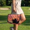 thumbnail image 3 of KUIFORTI Orange Palm Tree Golf Cart Seat Blanket Covers Polyester Travel Sports Golf Cart Accessories Easy to Install Thick Suitable Club Car and More 2 Person Seats Golf Carts, 3 of 7