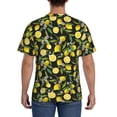 thumbnail image 3 of Qekee Lemon Fruits Flowers Leaves Classic Fit T-Shirt Men's Shirt Men's Tight Short Sleeves for Exercise, Running, Mountaineering - Lemon Fruits Flowers Leaves, 3 of 9