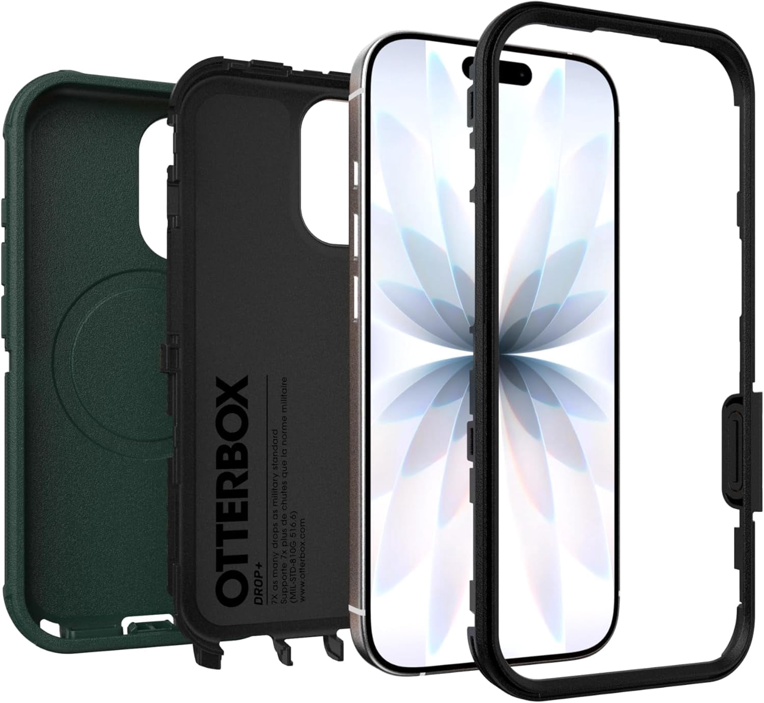 OtterBox iPhone 17 (Only) - Defender Series Case - Roasted Cashew Mist (Green & Black) - Case Only - Snaps on MagSafe - Tough - Rugged & Durable