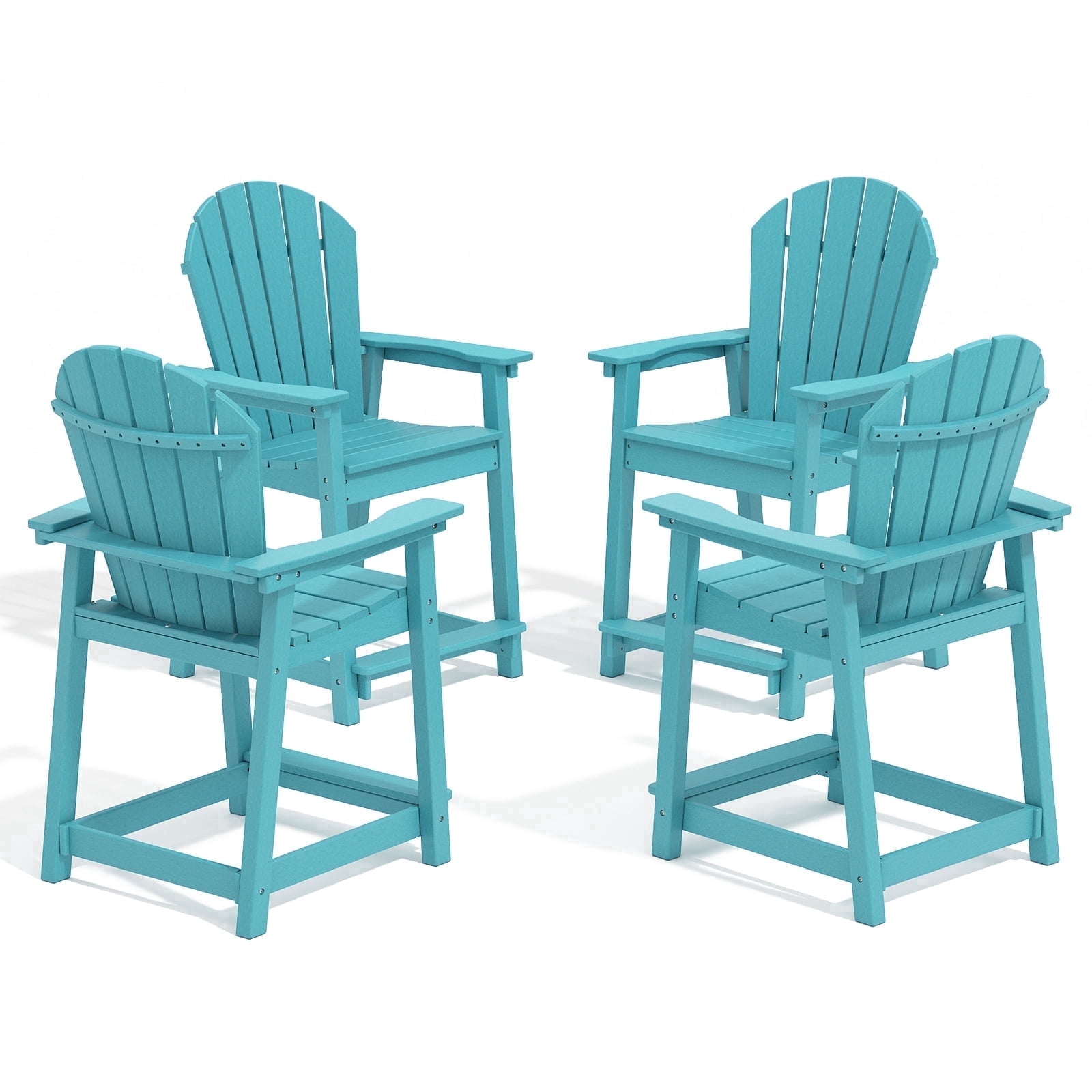 OTSUN Tall Modern Adirondack Chair, All Weather HDPE Bar Height Adirondack Stools Widened Durable Design for Porch Patio Yard Lawn Fire Pit Bistro Basement Indoors & Outdoors