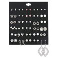 thumbnail image 1 of Juego de 30 pares de pendientes de moda con diseño geométrico de perlas y flores con múltiples elementos y orejas de diamantes cuadrados de aleación, buen material, embalaje elegante, 1 of 6