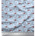 thumbnail image 1 of Soimoi Blue Japan Crepe Satin Fabric Heart & Wreath Floral Print Fabric by Yard 42 Inch Wide, 1 of 3