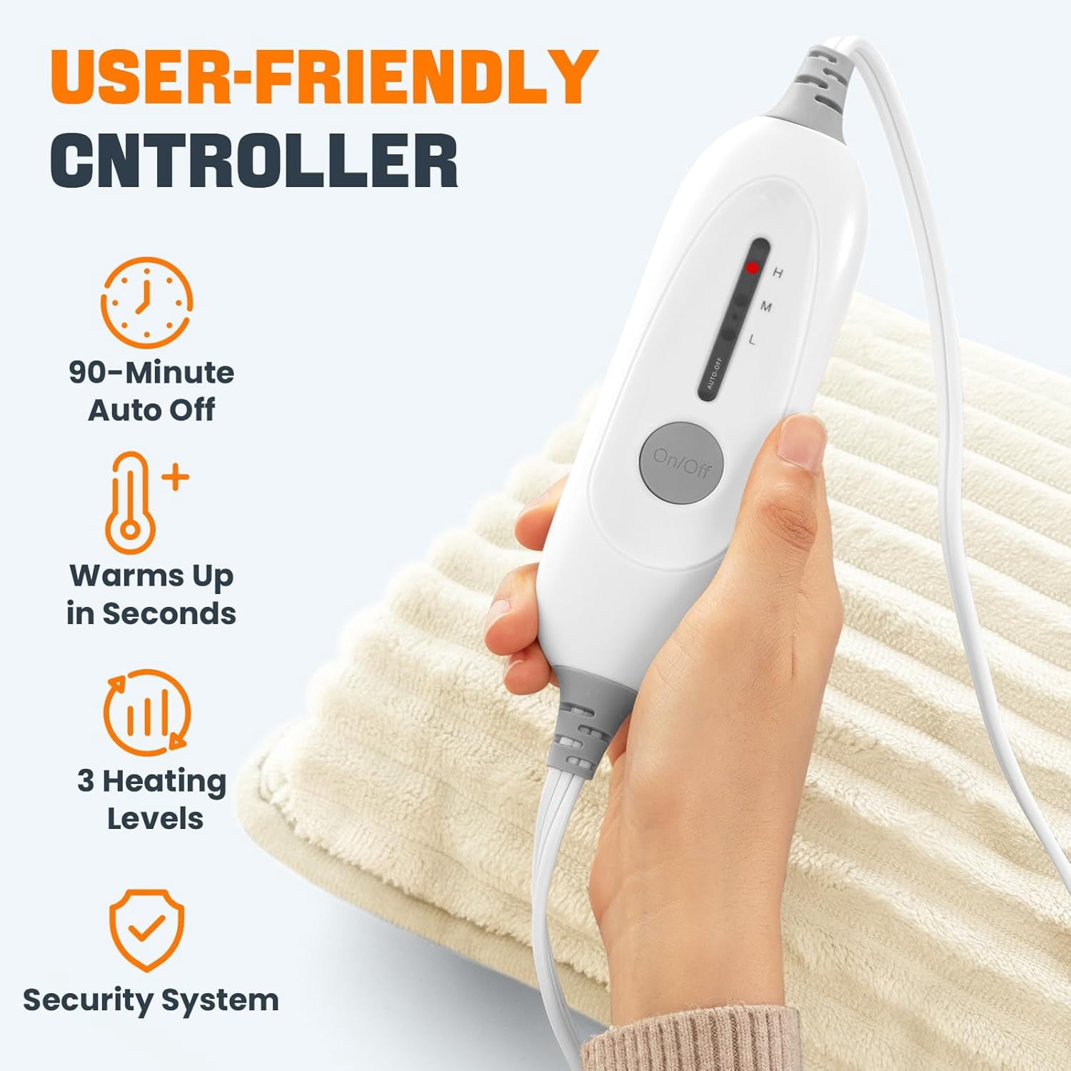 Electric Hand Warmer, Soft Flannel Heated Gloves, Hand Warmer Pouch, Heating Pad for Hands Pain Relief Fingers Arthritis for Women Men Elder Xmas Gifts, Auto Off & 3 Levels