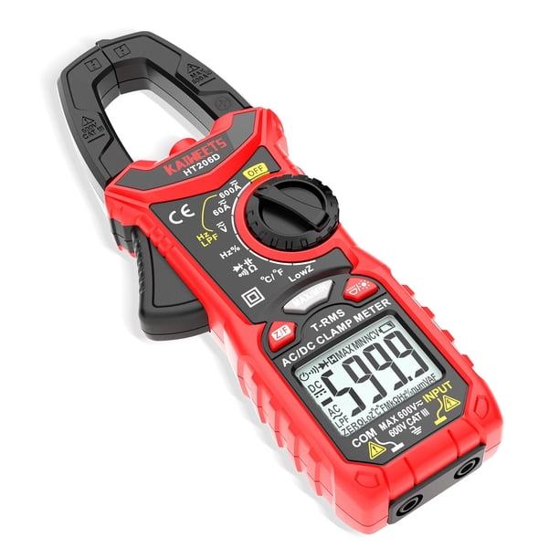 Pinza amperimétrica digital KAIWEETS HT206D T-RMS 6000 cuentas