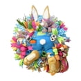 thumbnail image 2 of veasfak Floral Easter Bunny Door Hanger Wreath Rabbit Garland Home Party Wall Decor E E, 2 of 9