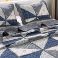 thumbnail image 4 of FFIY Patchwork Quilted Bedspread Coverlet Set, Floral, 3-Piece, Grey, Reversible, Queen, 4 of 8
