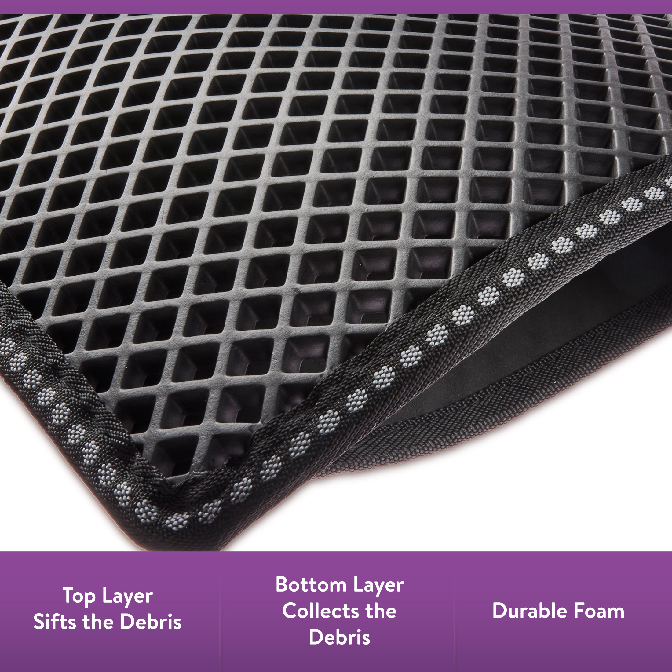 Vibrant Life 2-Layer Sifting Cat Litter Mat, Black 21.3x14 photo 3