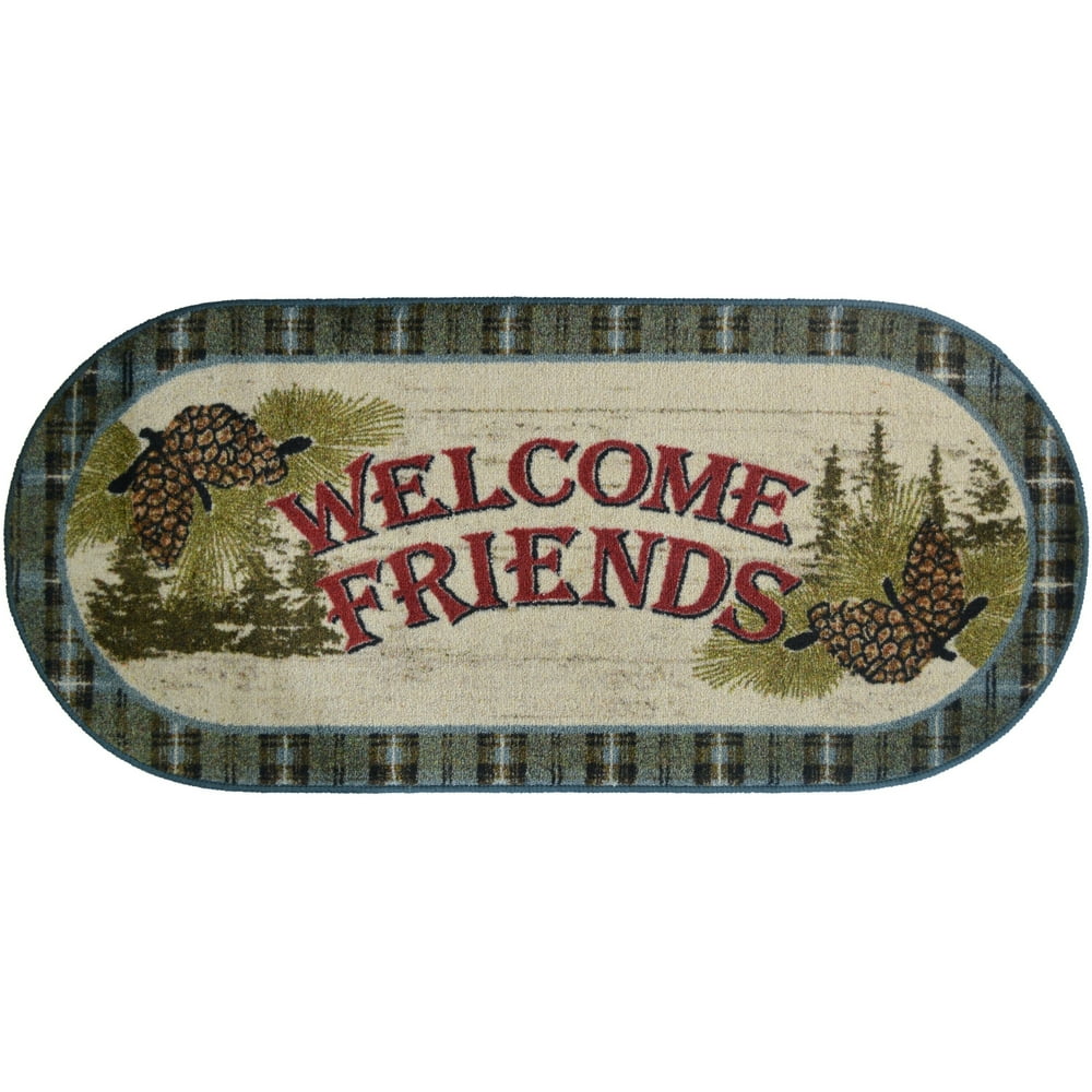 Mayberry Rug Cozy Cabin Friends Pine Cone Accent Rugs 20"x44