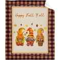 thumbnail image 2 of Happy Fall Gnome Orange Plaid Blanket Lightweight Warm Cozy Soft Fuzzy Flannel Fleece Throw Travel Outdoor Home Decor Small Blanket Gift for Pets 50"x40" S for Kids, 2 of 6