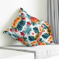 thumbnail image 4 of Throw Pillow Covers 18x18 Inch, Tropical Leaves Floral Decorative Pillow Cases for Couch Sofa Bed, Summer Pineapple Flowers Cotton Linen Square Home Decor Pillowcases with Hidden Zipper, 4 of 7