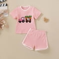 thumbnail image 2 of Kids Boys Summer Casual Outfit Set for Easter Cute Embroidery Short Sleeve T-Shirt and Shorts Set Toddler Boy Easter Set, 2 of 6