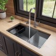 thumbnail image 4 of ALFI brand AB3418SBUM-T Titanium 33"" Granite Composite Workstation Step Rim Single Bowl Undermount Sink with Accessories, 4 of 5