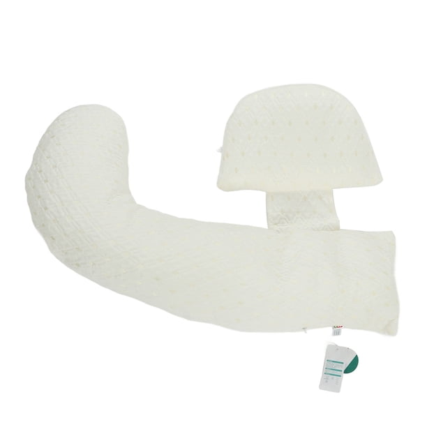 Almohada de apoyo para el embarazo, ajustable, desmontable, en forma de U, almohada de apoyo para maternidad para dormir, color blanco y dorado