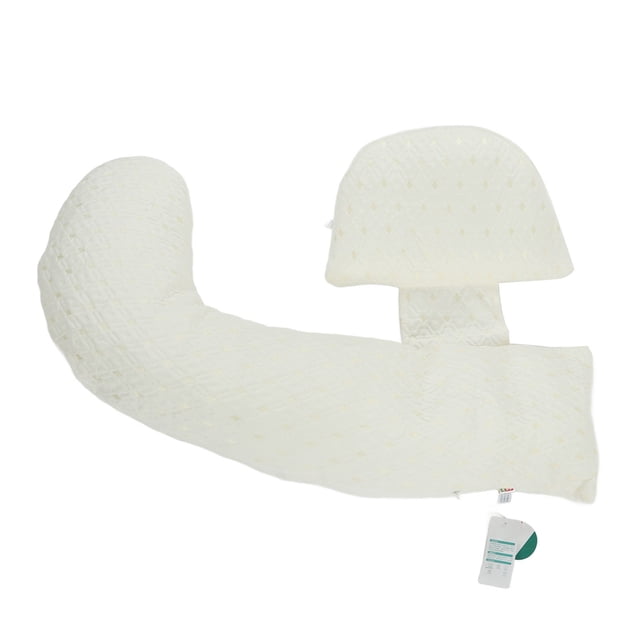 Almohada de apoyo para el embarazo, ajustable, desmontable, en forma de U, almohada de apoyo para maternidad para dormir, color blanco y dorado
