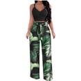 thumbnail image 2 of Fankiway Mode Femmes Été Col Rond Imprimé Décontracté Sans Manches Haut+pantalon Ensemble Vêtements d'Entraînement Femmes Ensembles de Vêtements Femmes, 2 of 8