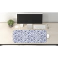 thumbnail image 2 of Indigo Computer Mouse Pad, Modern Minimalist Spring Time Flowers Swirls Leaves Image, Rectangle Non-Slip Rubber Mousepad Large, 31" x 12" Gaming Size, Pale Blue Navy Blue, by Ambesonne, 2 of 2
