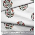 thumbnail image 3 of Soimoi Satin Silk Fabric Leaves & Floral Block Print Fabric by The Yard 42 Inch Wide, 3 of 3