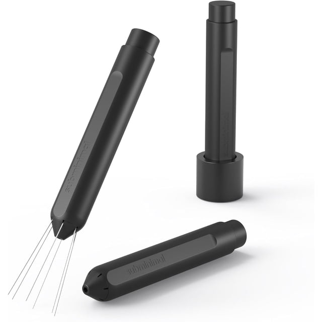 Subminimal Flick WDT Tool| Pen Design Weiss Distribution Technique Espresso Making Tool, Fine Needles, Spring-Loaded Auto Hide Needles, Safe, Easy to Use, 2X Stands in The Box - Black