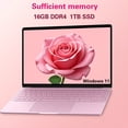 thumbnail image 2 of Laptop 15.6 FHD Business laptop, Intel Alder Lake-N95, 16GB RAM, 1TB SSD, Windows 11, WiFi5, Pink, 2 of 7