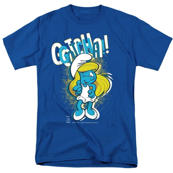 The Smurfs Smurfette Gotcha! Unisex Adult T Shirt (4X-Large) Royal