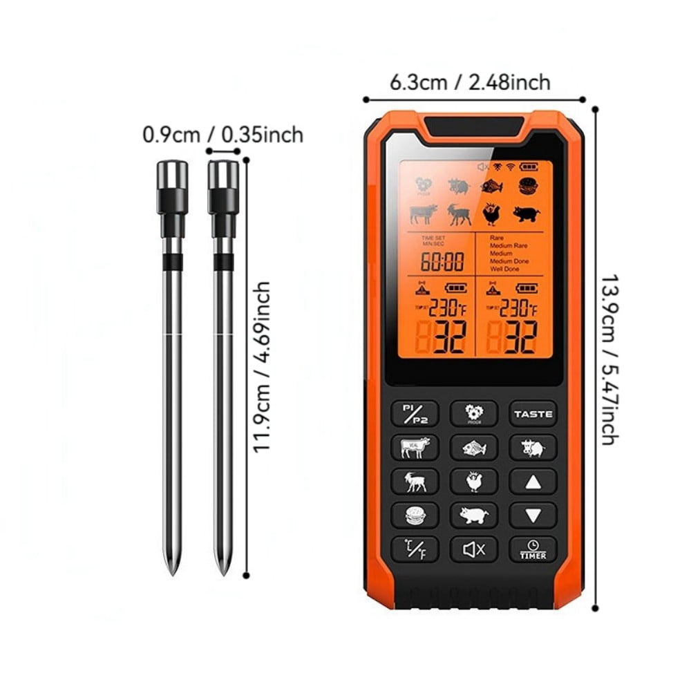 Smart Wireless Meat Thermometer, Long RangeBluetooth-compatible Meat Thermometer, DigitalInstant Read Food Thermometer for Kitchen,Kitchen Accessories